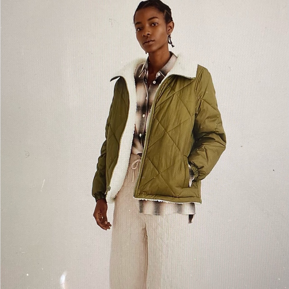 💚Madewell Reversible Sherpa Puffer Jacket 💚